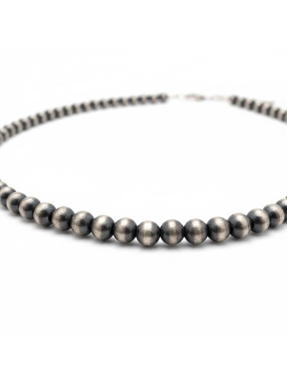 18" Sterling Silver 5mm Bead / Desert Pearl Bead Necklace